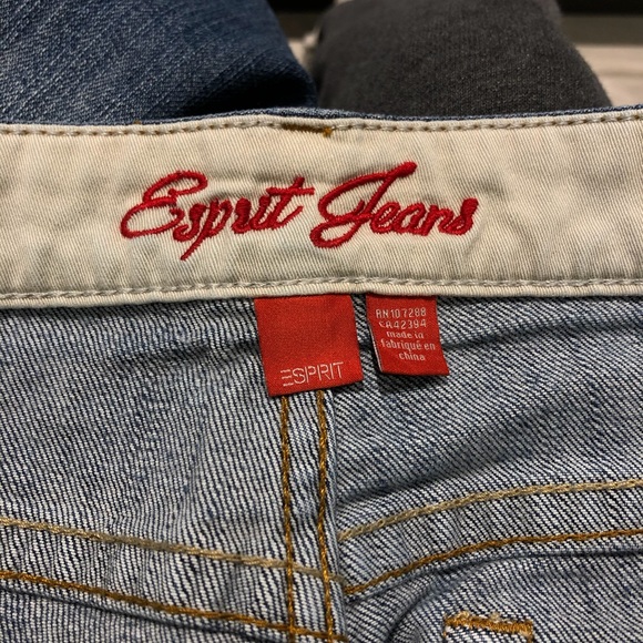 90s Esprit Blue Cropped Denim Jeans - Picture 5 of 11